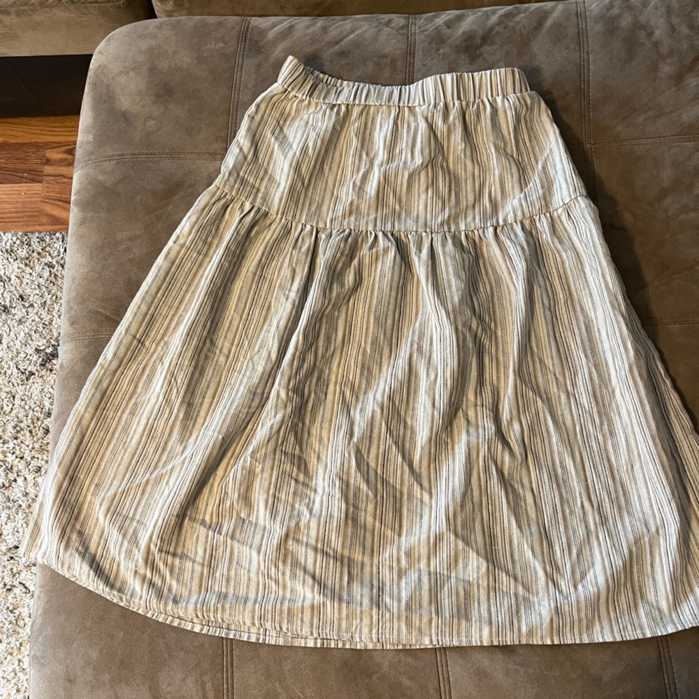 Striped midi skirt